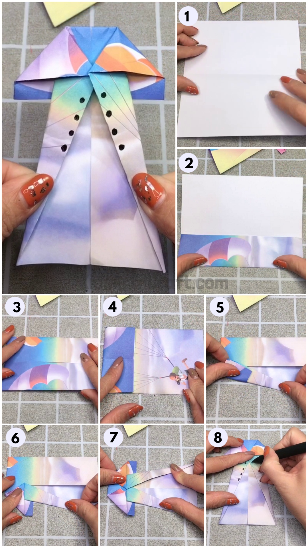 Easy Origami Paper Dress Craft - Step By Step Tutorial