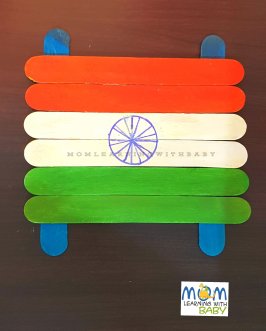 Easy Popsicle Sticks Tricolor Flag Craft Idea For Kids To Make - A simple guide to making a flag with Popsicle sticks.