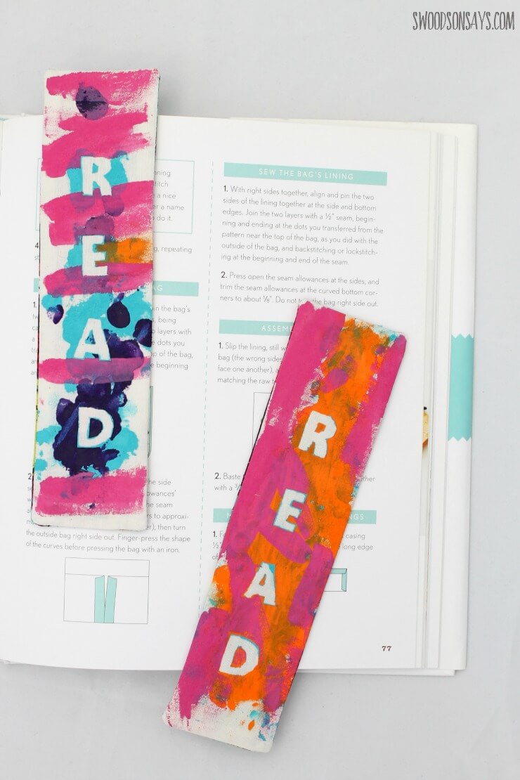 Easy To Make Finger-Painted Bookmarks Using Paint & Paper
