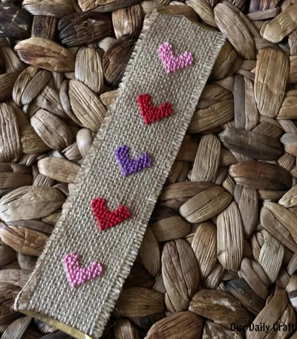 Easy To Make Needlepoint Bookmark for Valentine’s Day