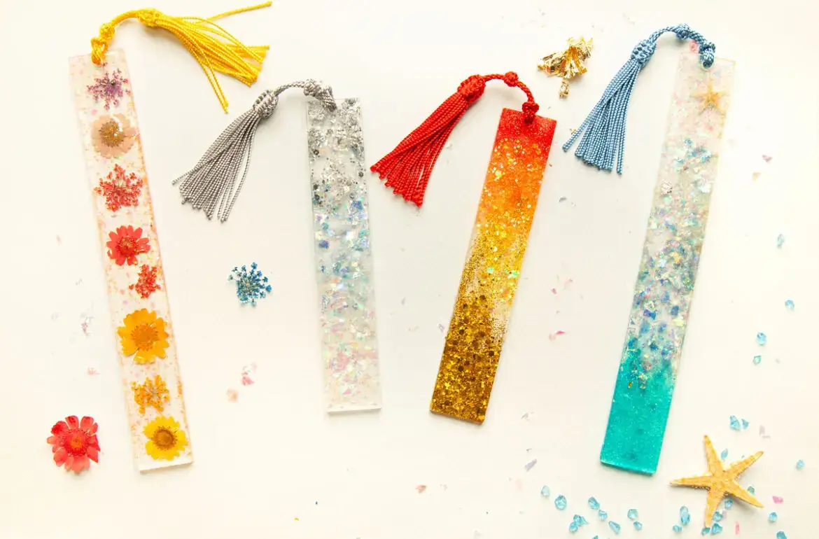 Easy To Make Resin Bookmarks Craft Activity With Wax Paper & Tassels - Wax paper employed in bookmark design.