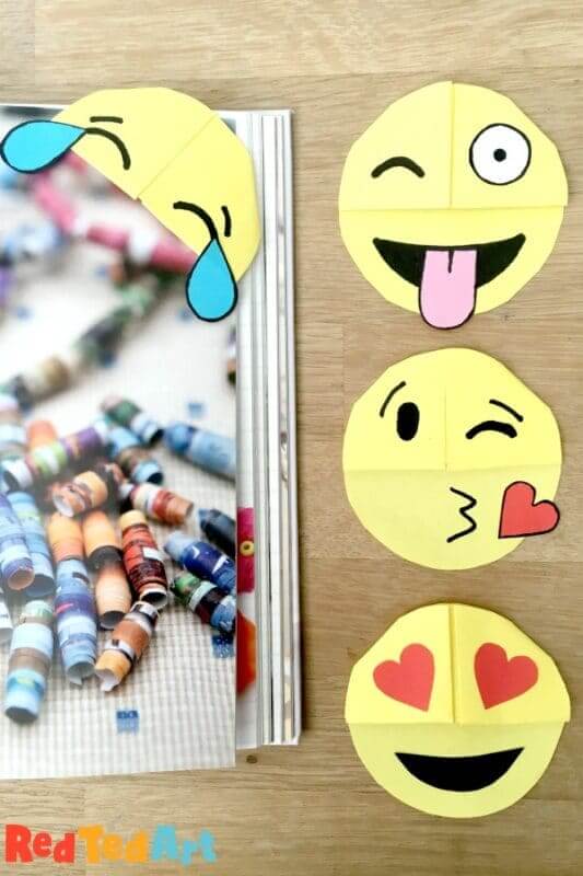 Fun & Cute Emoji Bookmarks Craft For Kids To Make
