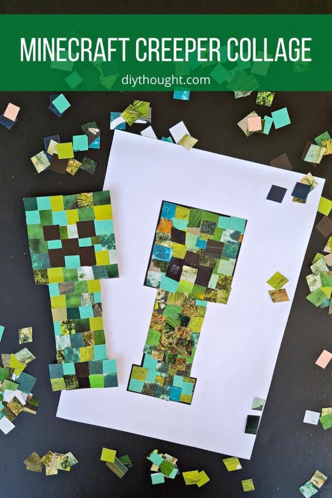 Fun To Make Minecraft Creeper Collage Bookmark For Kids DIY Minecraft Bookmarks for Kids