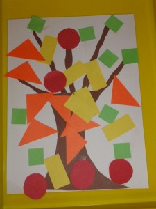 Geometry Shapes Paper Cutting Art Idea For Kindergartners