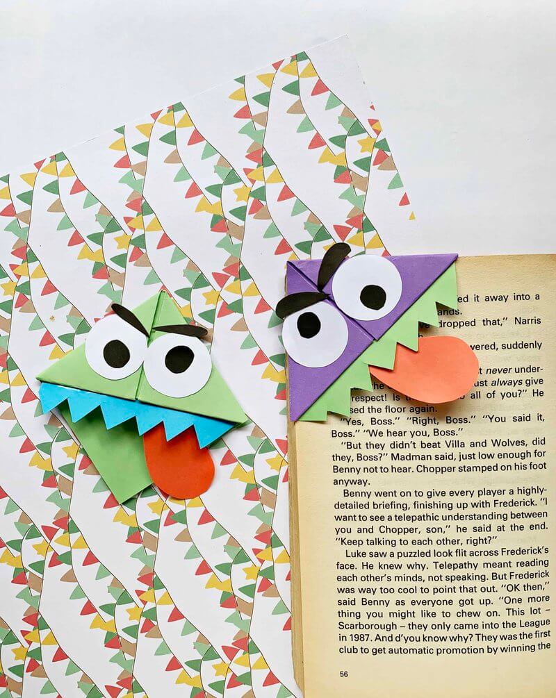 Halloween Monster Corner Bookmark Craft Idea