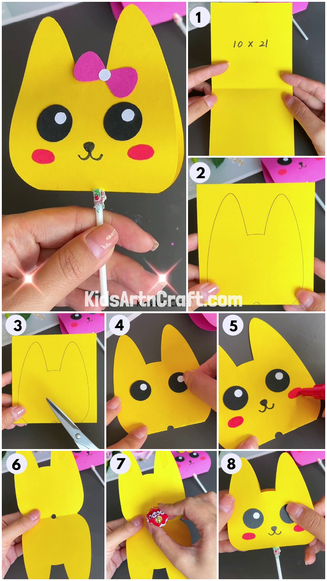 Crafting Pikachu Candy Out Of Paper - How To Make Pikachu Candy Craft Using Paper