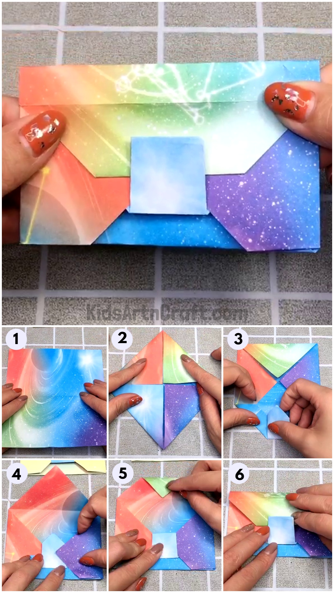 Make DIY Origami Paper Envelop Craft For Kids