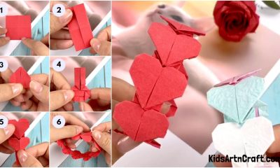 Origami Heart Shaped DIY Bracelet for Valentine's Day