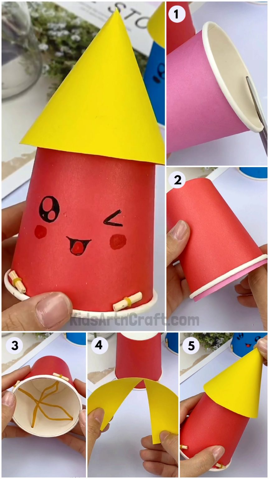 Paper Cup Toy Craft for Kids - Simple Tutorial - Kids Art & Craft