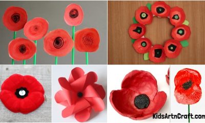 Poppy Flower Crafts Using Salt Dough for Remembrance Day