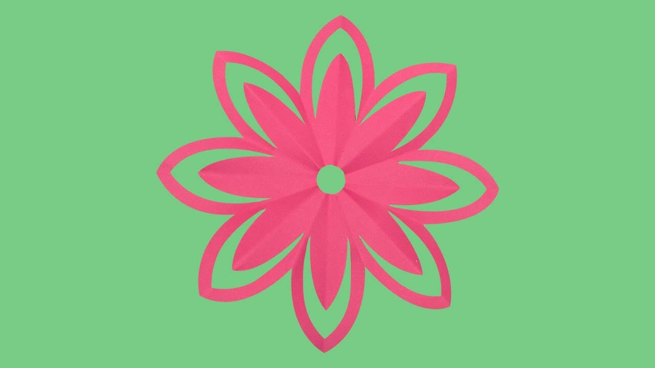 Pretty Flower Design Art Idea With Paper Cutting For Kids