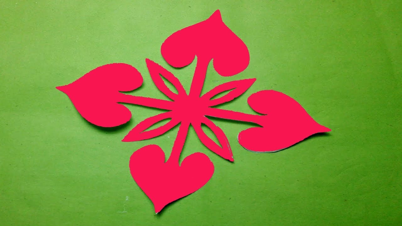 Simple Paper Cutting Flower Design Craft Tutorial For Beginners