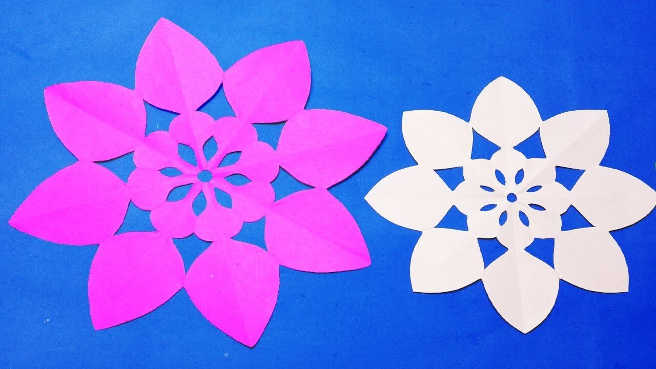 Simple Paper Cutting Flower Design Decoration Idea At Home