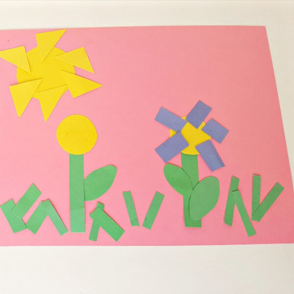 Simple Paper Cutting Flower Shapes Art Activity For Preschoolers
