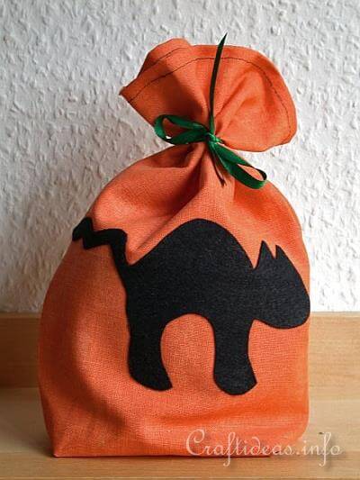 Unique Fabric Cat Bag Craft Ideas For Halloween Decoration