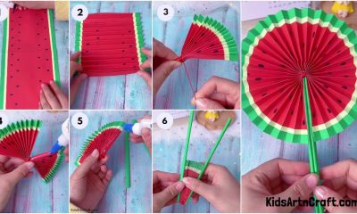 Watermelon Fan Craft - Step By Step Tutorial