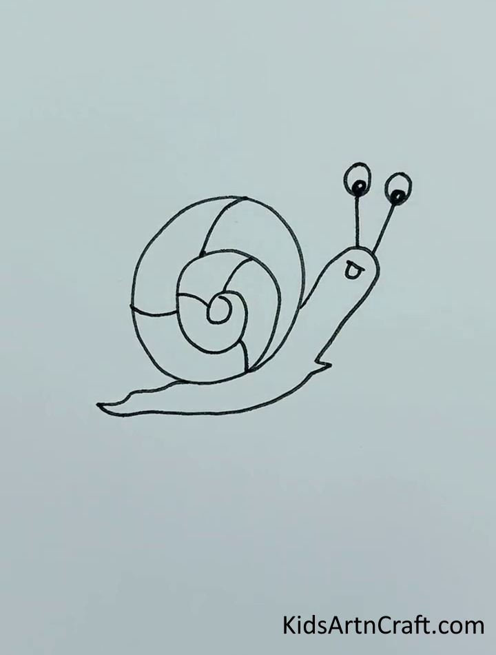 Amazing Snail Drawing For Kids - How to do a basic drawing of animals for preschoolers 