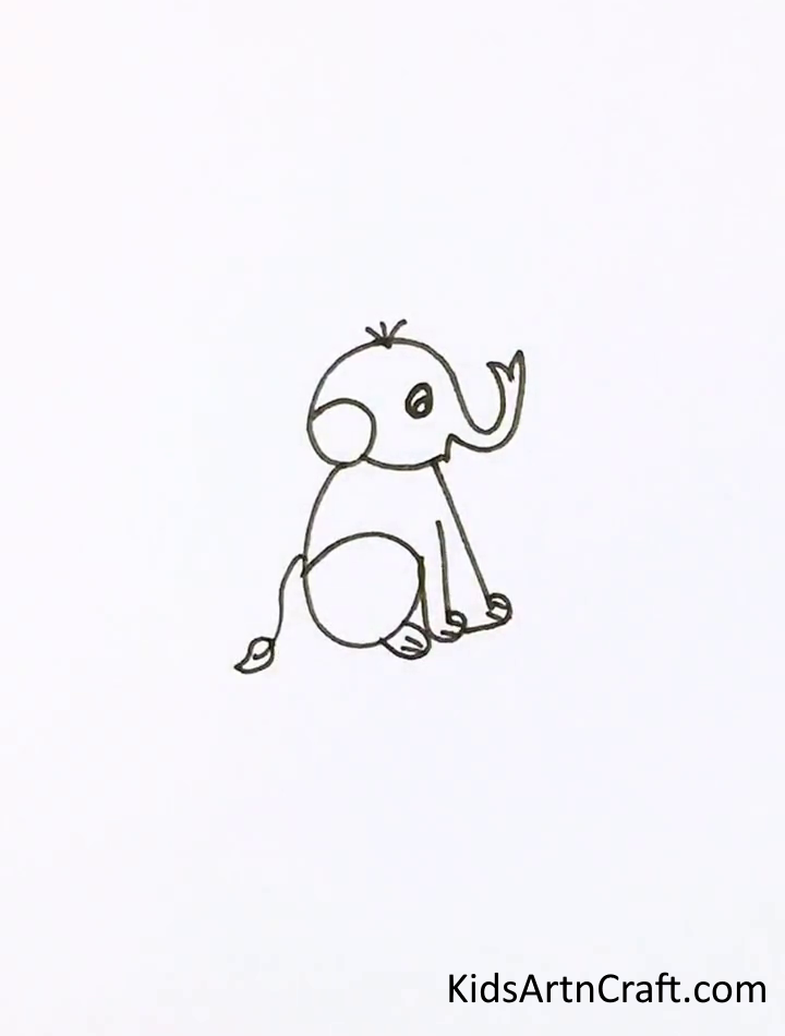 Baby Elephant Drawing For Toddlers - Creating simple animal illustrations for the youngest children 