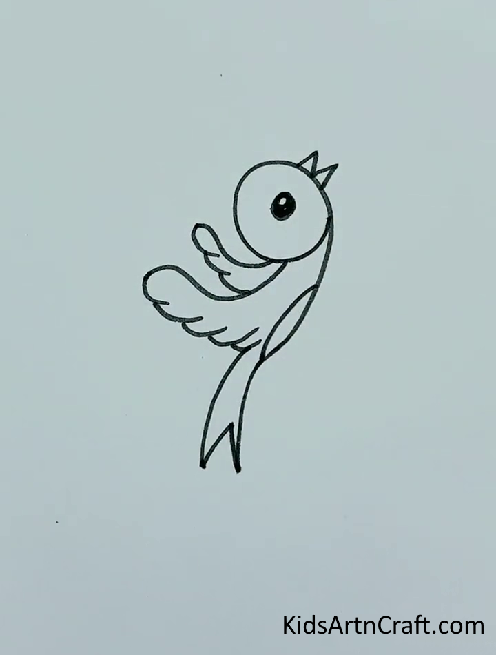 Beautiful Bird Drawing For Kids - Drawing animals the easy way for toddlers 