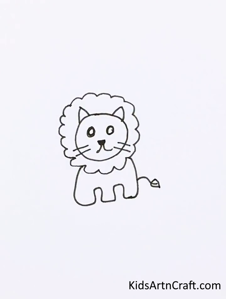 Cute Lion Drawing Idea For Kids - An uncomplicated way to draw animals for toddlers 