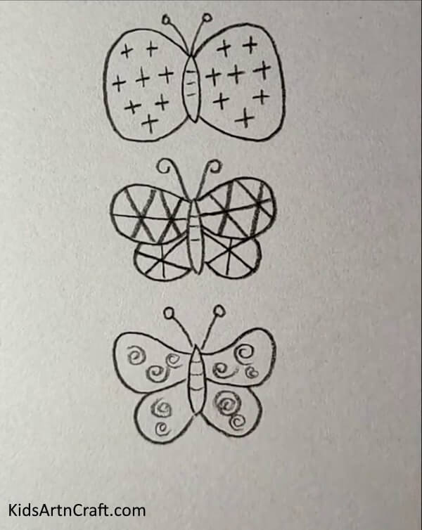 Sharpening your drawing capabilities with a pencil - DIY Beautiful Butterfly Drawing Idea Kids Can Make At Home