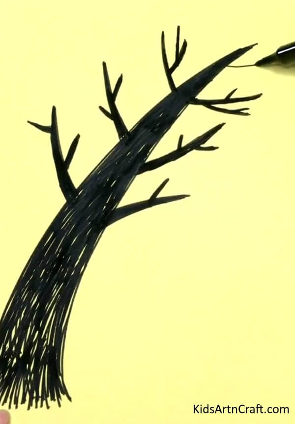 Crafting a Tree with Cotton Swabs - Simple for Kids - Cotton Swab Tree Painting