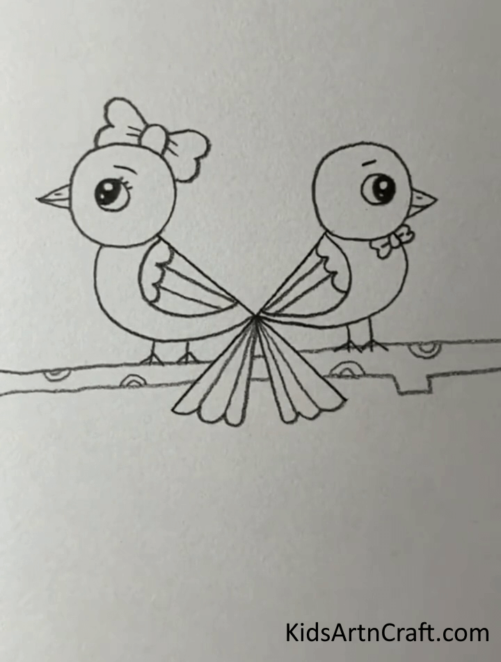 Easy & Simple To Draw Couple Bird - Animal Drawings Utilizing Pencils for Children