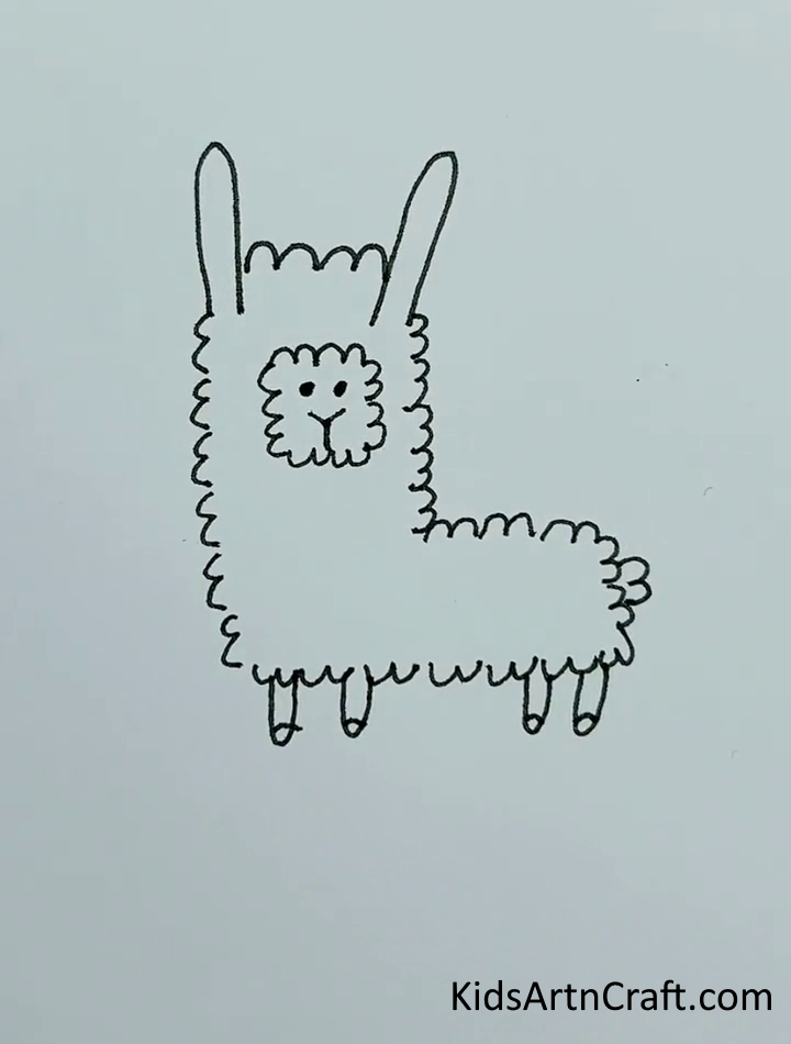 How To Make Llama Drawing For Kids - Making illustrations of animals which are basic and simple for kids.