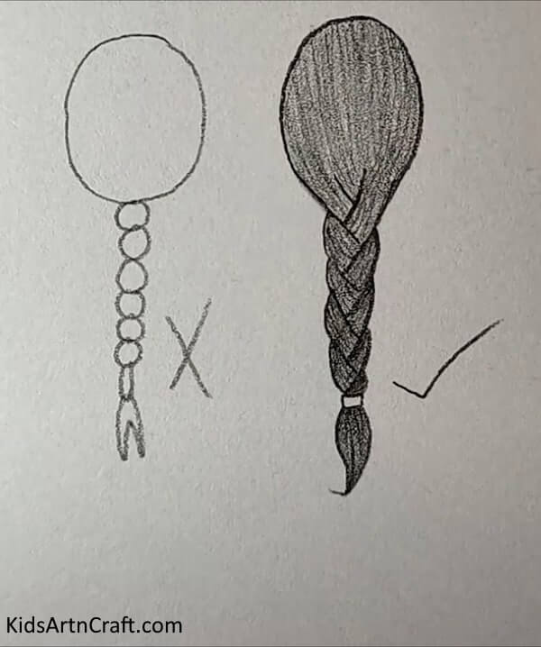 Learning the correct way to draw with a pencil - How to Draw Simple Hair For Kids