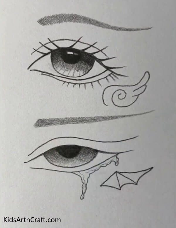 Become proficient in sketching with a pencil in the right way - Lovely Eyes Drawing Idea For Preschoolers