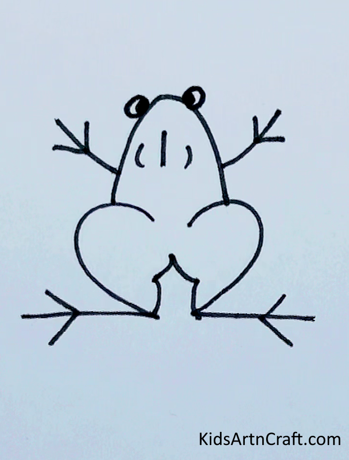 Lovely Frog Drawing For Kids - Generating animal sketches that are not complex for toddlers.