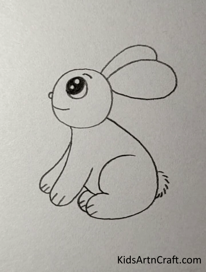 Simple To Draw Rabbit For Kids - Animal art with a pencil - a thought for kids