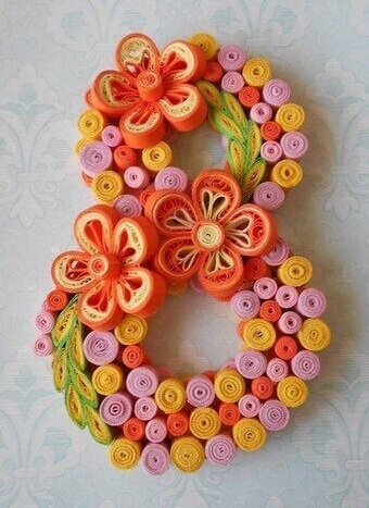 Colorful Paper Quilling Craft Idea For Women's Day - Women's Day Home Decor & Crafts