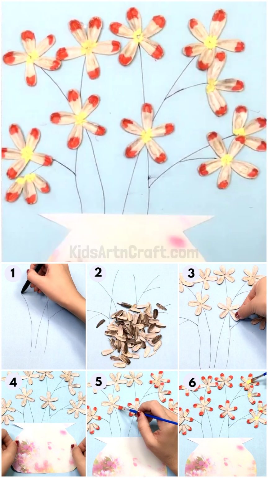 DIY Paper Flower Pot Craft with Seeds Step by Step Tutorial Kids Art & Craft
