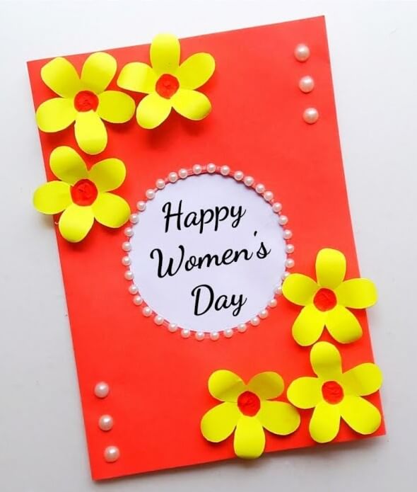 Easy to Make Greeting Card Idea With Flowers & Paper - Decorative Ideas For Women's Day