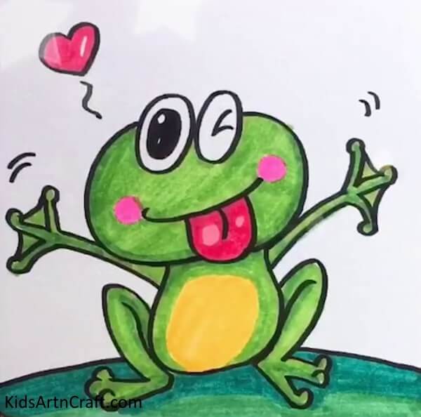 Funny Frog Drawing Idea For Kids