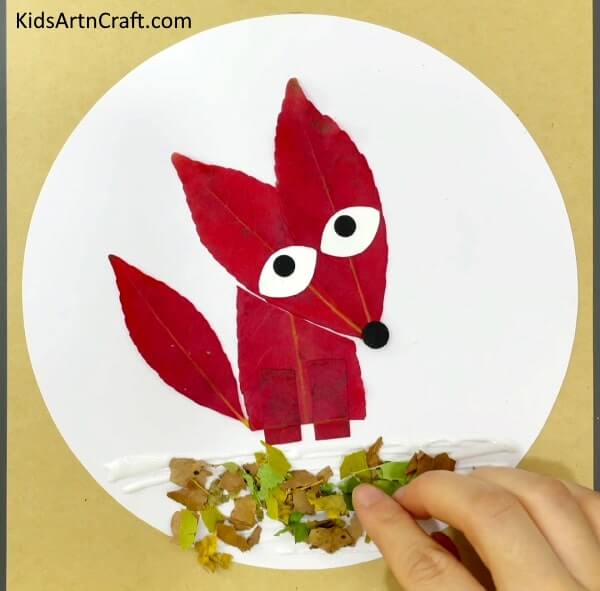 Obtain proficiency to create fox artwork and crafts with fallen leaves - Fox Art And Craft Using Fall Leaves