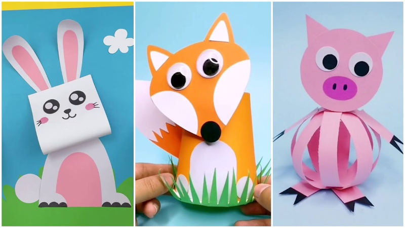 Cute Animal Paper Crafts Video Tutorial for Kids