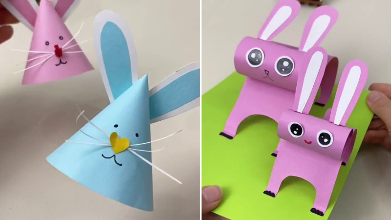 Cute Paper Animal Crafts Video Tutorial for Kids