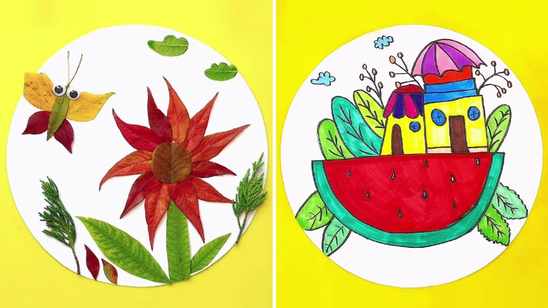 Easy Leaf Art and Craft Video Tutorial for Kids