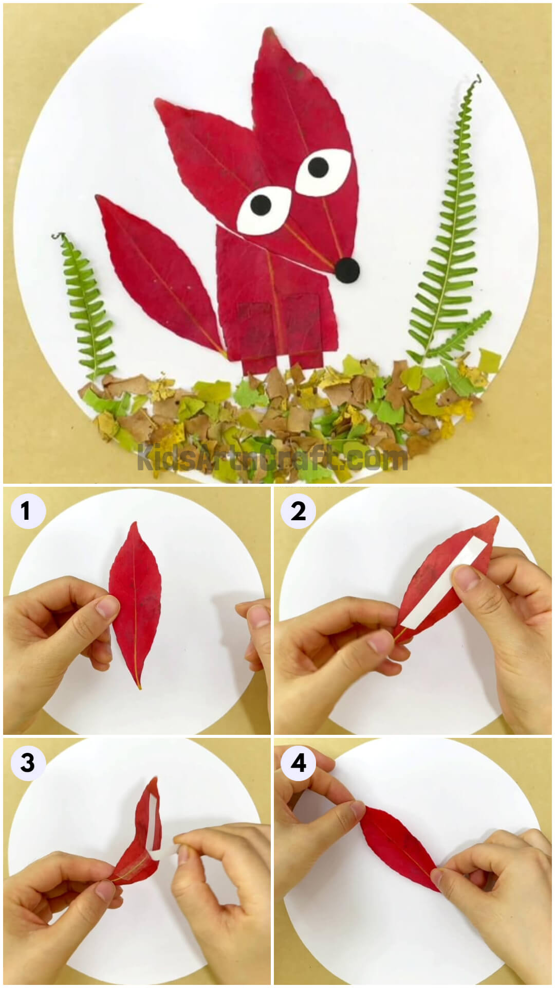Learn to Make Fox Art And Craft Using Fall Leaves