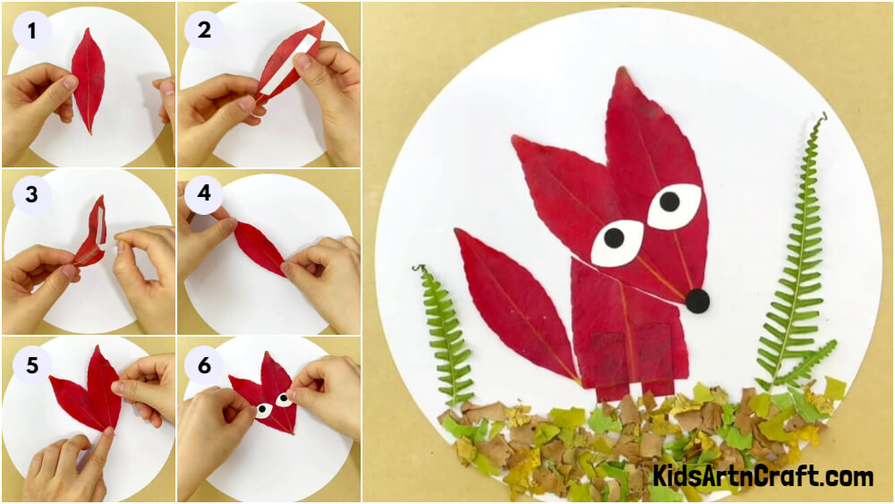 Learn to Make Fox Art And Craft Using Fall Leaves