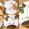Recycled Giraffe Art and Craft Using Fall Leaves and Peanut Shells