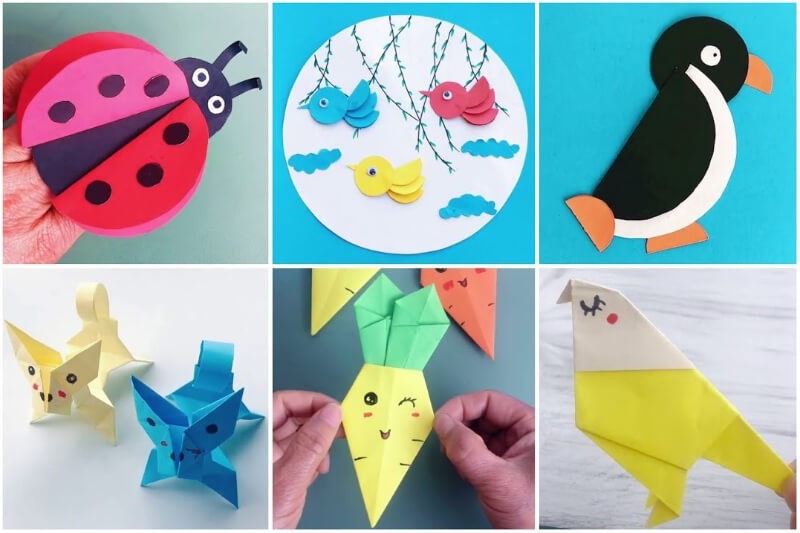 Simple Origami Animal Crafts Video Tutorial for Kids - Kids Art & Craft