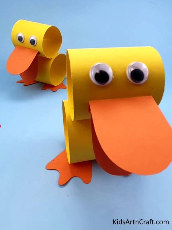 3D Paper Duck Craft For Kids - Paper works for children in the home