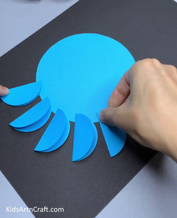 Making The Legs - Making a Blue Paper Octopus - Step-by-Step