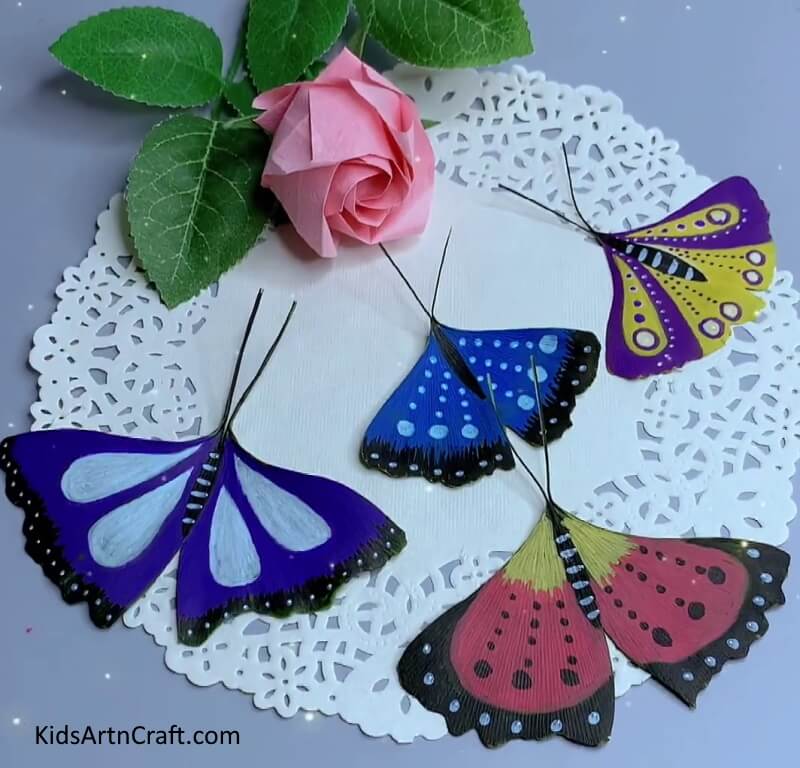 Fun To Make butterfly craft project with Leaves for children.
