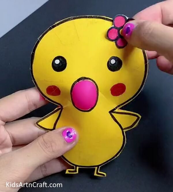 Adding a Flower - Follow These Steps to Easily Make a Balloon Chick Craft
