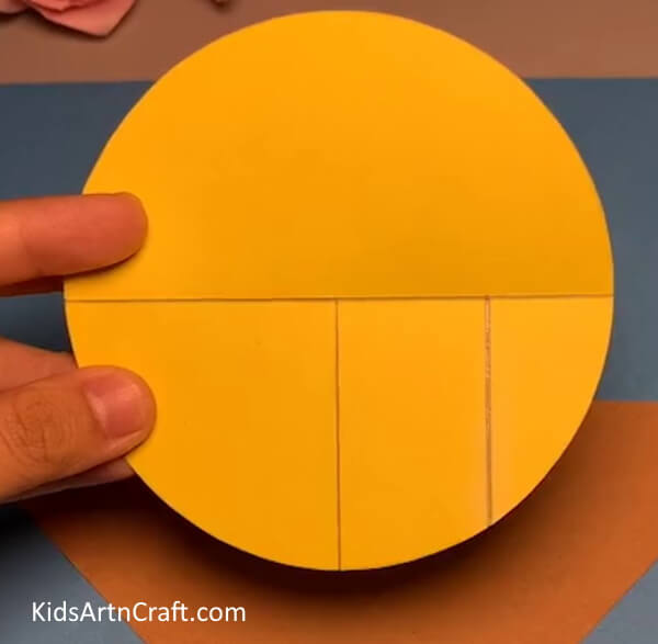 Cutting A Yellow Circle and Making Segments - Get Creative With a Paper Bird's Nest 