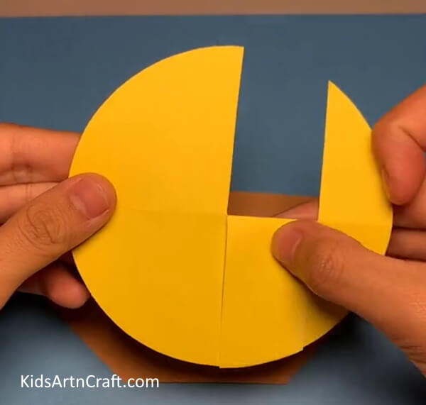 Folding Middle Strip Of Circle - Design a Bird's Nest Out of Paper 